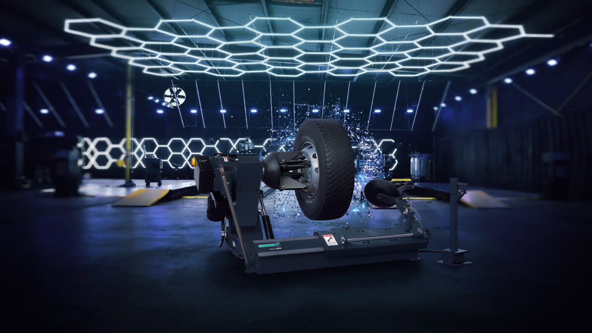 Hofmann monty 3850 heavy-duty tire changer.